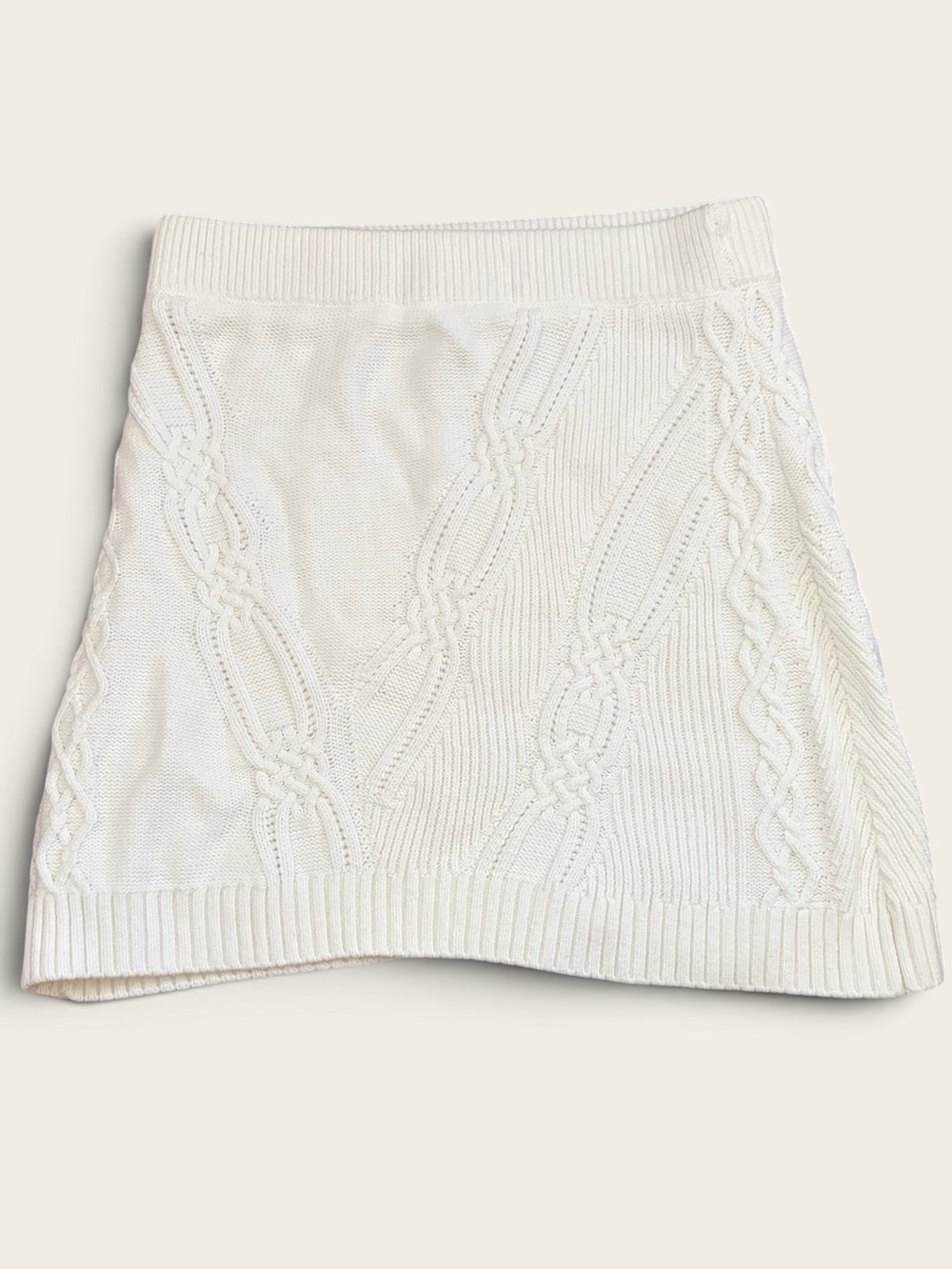 Maeve Anthropologie Cable Knit Mini Skirt Women’s M Ivory Cream